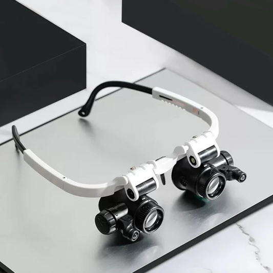 Adjustable LED Magnifying Glasses with 8x, 15x, and 23x Magnification for Hobbies and Precision Work