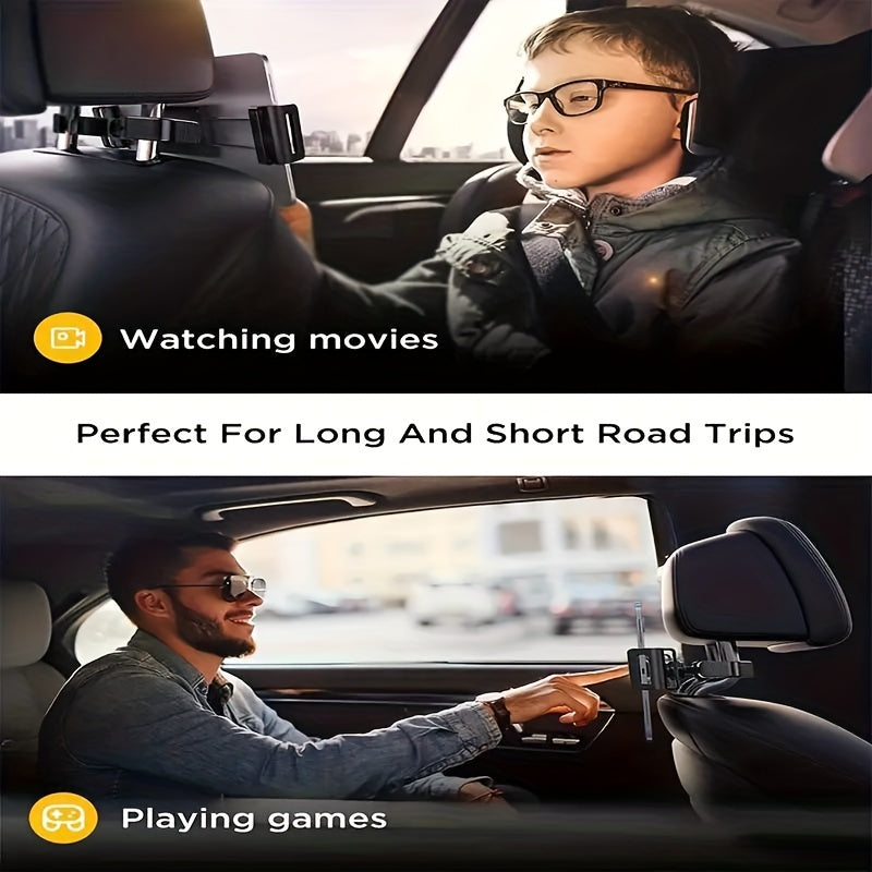 Adjustable Tablet Holder for Car Headrest - Fits 5 to 14 Devices, Secure and Versatile Tablet Stand for Travel