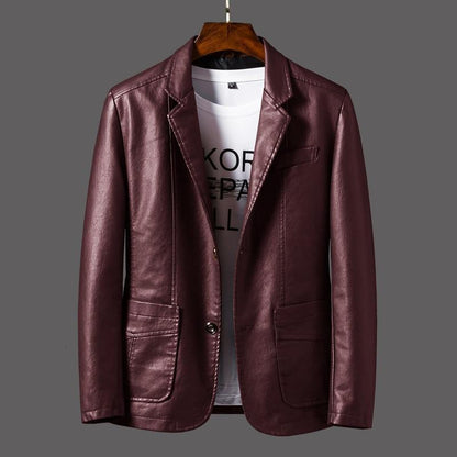 Men's Premium Leather Modern Cut Blazer Jacket