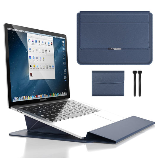 3-in-1 Waterproof Laptop Sleeve with Shock-Resistant Design and Accessory Storage - Elegant MacBook Case for Travel and Office