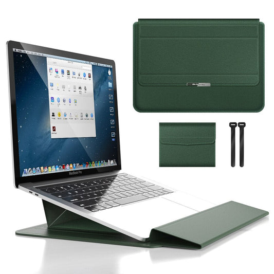 3-in-1 Waterproof Laptop Sleeve with Shock-Resistant Design and Accessory Storage - Elegant MacBook Case for Travel and Office