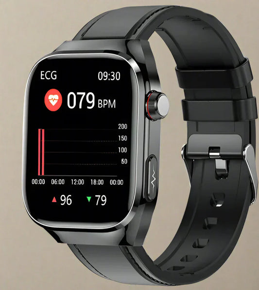 Advanced Health Smartwatch with ECG, Blood Sugar Monitoring, 2.04-Inch AMOLED Display – Waterproof Fitness Tracker