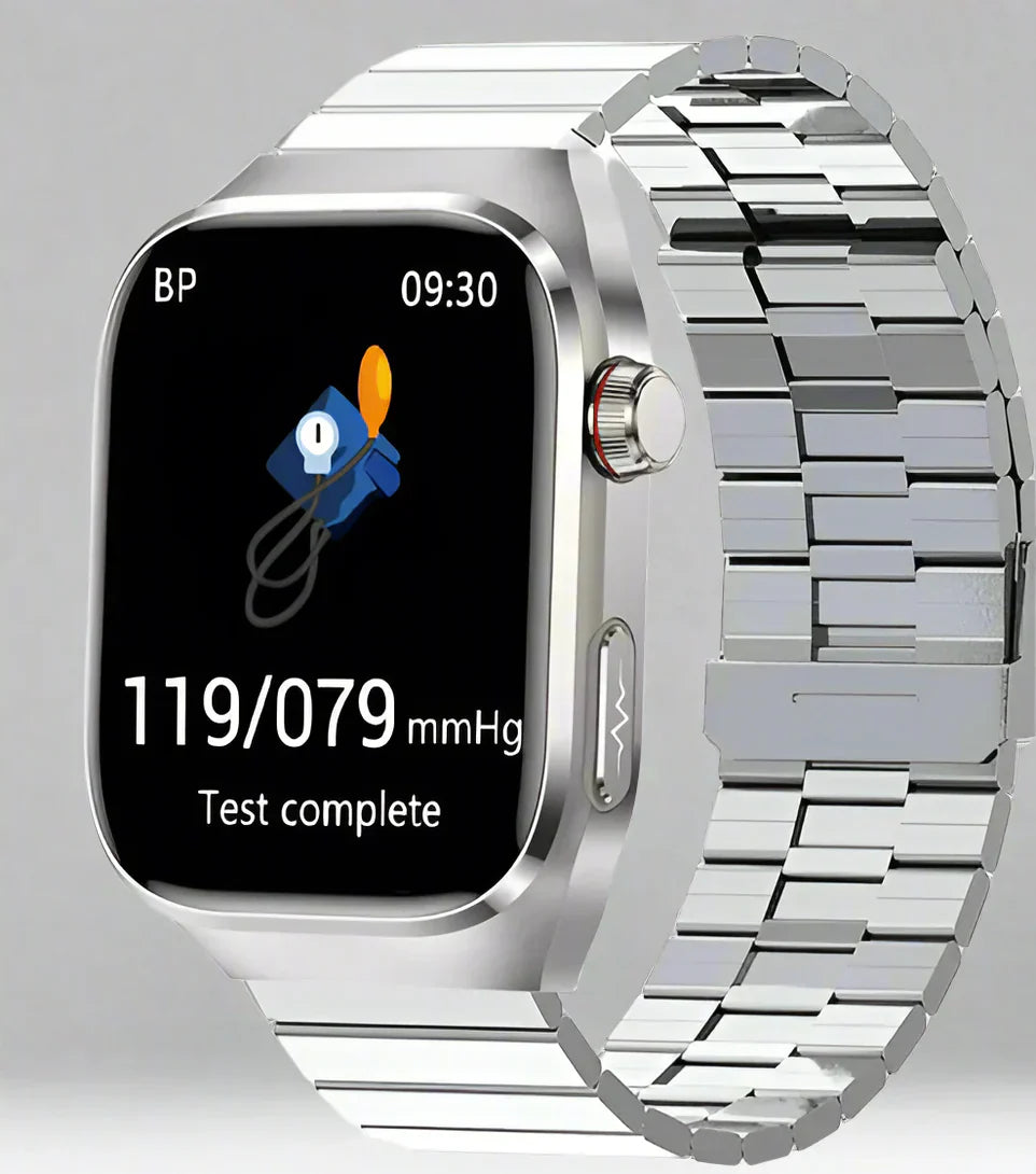 Advanced Health Smartwatch with ECG, Blood Sugar Monitoring, 2.04-Inch AMOLED Display – Waterproof Fitness Tracker