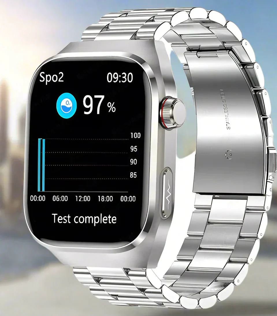 Advanced Health Smartwatch with ECG, Blood Sugar Monitoring, 2.04-Inch AMOLED Display – Waterproof Fitness Tracker