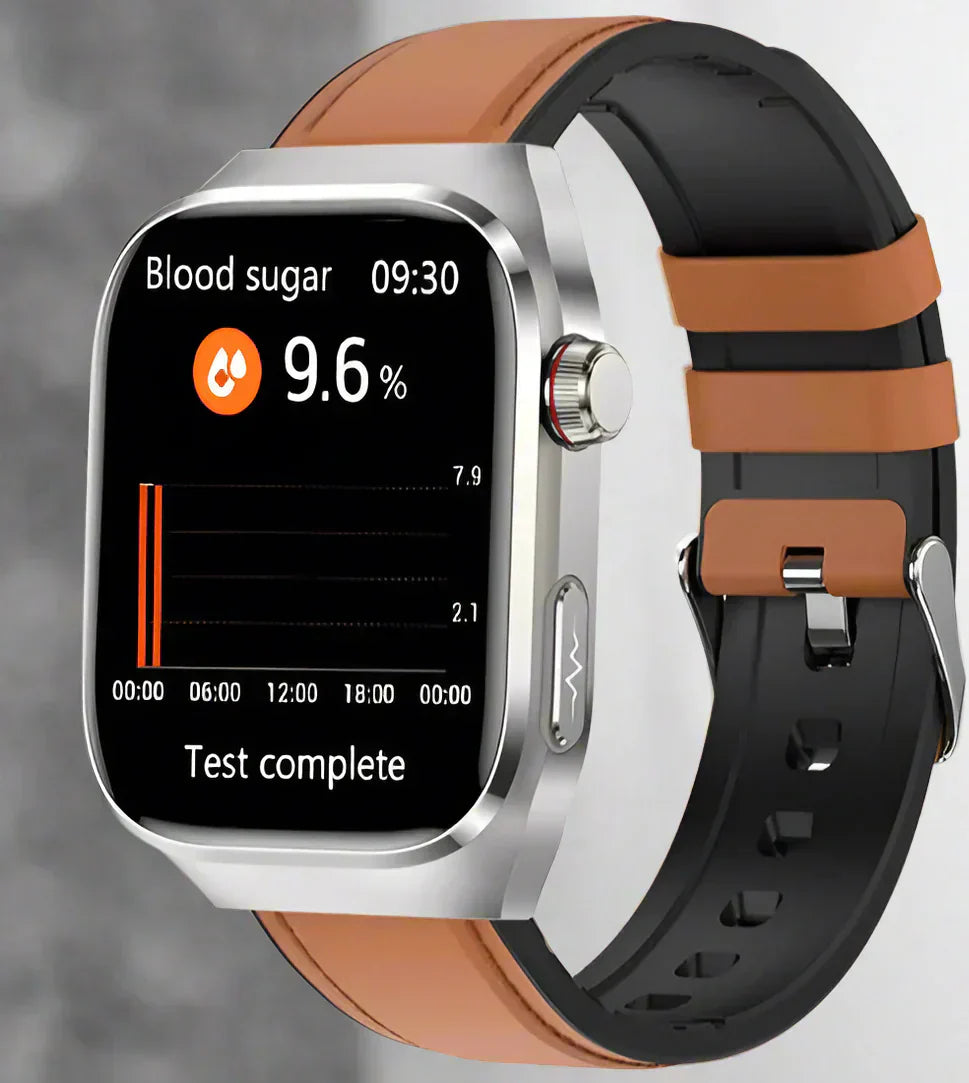 Advanced Health Smartwatch with ECG, Blood Sugar Monitoring, 2.04-Inch AMOLED Display – Waterproof Fitness Tracker
