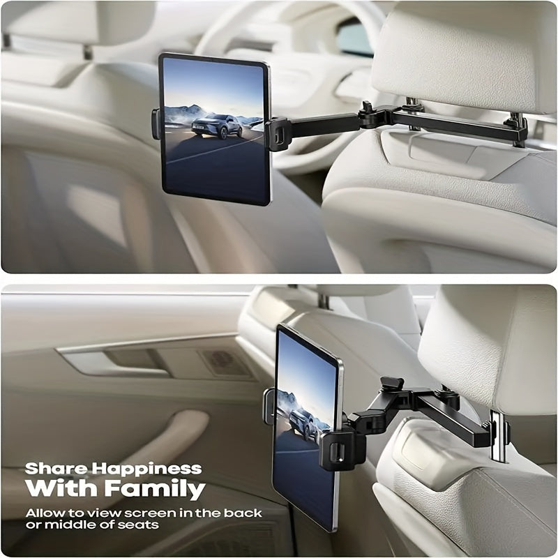 Adjustable Tablet Holder for Car Headrest - Fits 5 to 14 Devices, Secure and Versatile Tablet Stand for Travel
