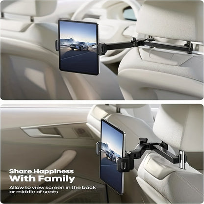 Adjustable Tablet Holder for Car Headrest - Fits 5 to 14 Devices, Secure and Versatile Tablet Stand for Travel