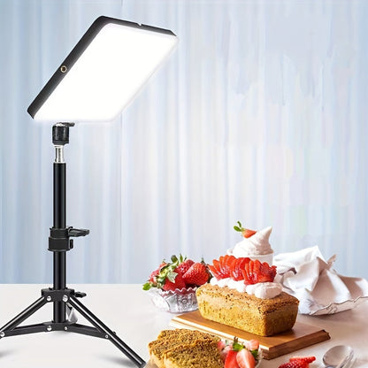 Adjustable LED Light Stand for Photography and Video – 1.1m Height, Sturdy Aluminum Tripod with Lamp