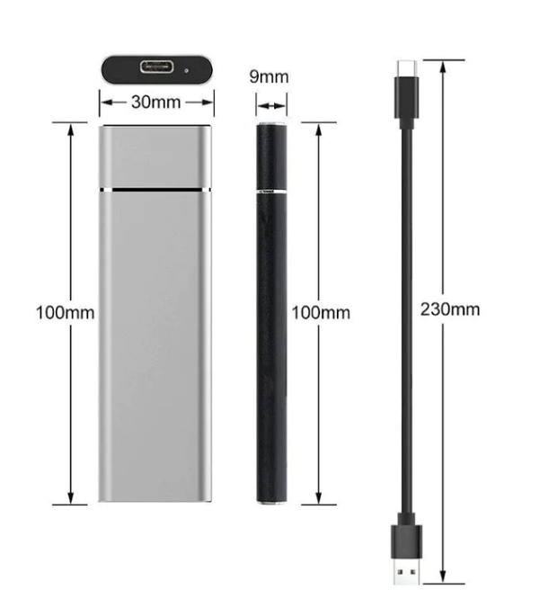 8TB Portable External Hard Drive with High Transfer Speed and Durable Aluminum Housing