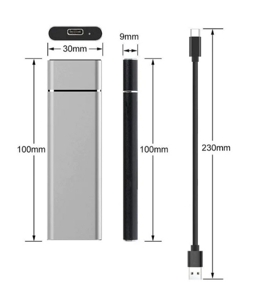 8TB Portable External Hard Drive with High Transfer Speed and Durable Aluminum Housing